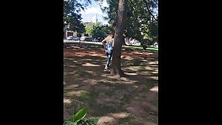  Girl in park with ButtCrack