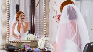 Chubby redhead bride Lennox gets her tasty muff plugged hard