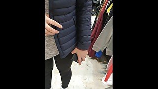 Step Mom in Leggings almost Caught Fucking at the Mall with Step Son - RISKY PUBLIC FUCK