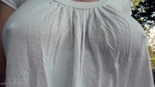 BOUNCING BOOBS IN SHIRT WHILE WALKING And Running 4 (BRALESS)