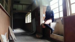 Sex toy transgender Honoka masturbation in an abandoned school.