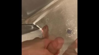 Military boy jerks off in shower after PT.