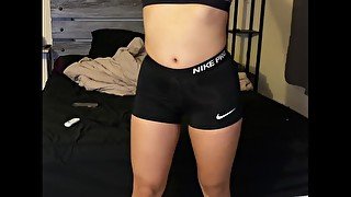 volleyball player nike pro spandex shorts ass worship face sit OnlyFans: @stonenbone420