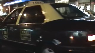 Spy cam shooting adult couple getting orgasm in taxi