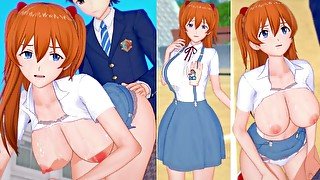 【エロゲーコイカツ！】エヴァンゲリオン アスカ・ラングレー3DCG巨乳アニメ動画Hentai Game Koikatsu! Evangelion Asuka(Anime 3DCG