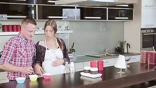 An afternoon cooking lesson turns into a hardcore FFM threesome