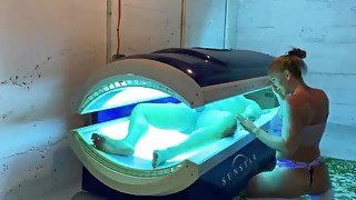 Hot tanning girl sucks and fucks muscle cock POV juicy pussy suck n fuck