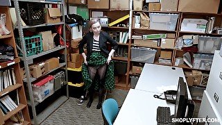 Teen blonde Lexi Lore striped and punish fucked in the office