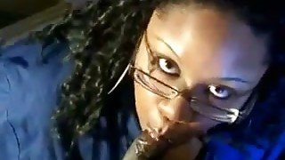 Thick ebony whore is giving me the best blowjob in the world