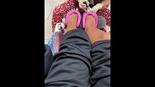 Young Pakistani Girl Gets a Pedicure with White Nailpolish