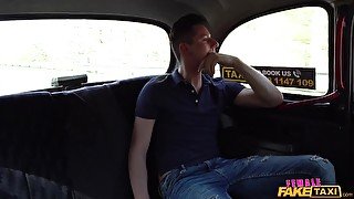 A female taxi driver sluts it up with a hung passenger. Pt.1