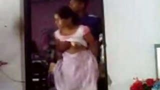 Shy Indian girl gets fucked in a doorway in standing position