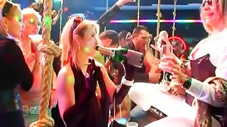 Fearless senoritas sucking the hard cocks at the secret nightclub