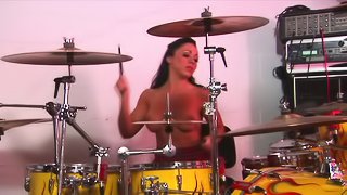 Drummer girl puts down the sticks for a wild fuck