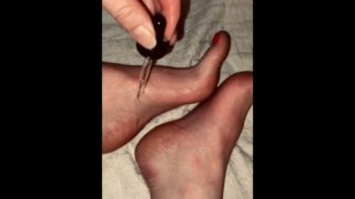 Super wet Feetfetish oiling