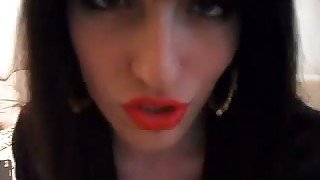 Smoking shemale girl Nicole strokes her dick on webcam