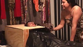 Leather sack and bondage box mad to sniff dirty stinky sneakers & sock while his cock ge ruin Orgasm