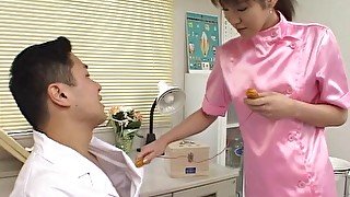 Naughty Japanese nurse Shino Isshiki opens her legs to be fucked
