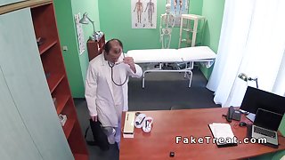 Nurse strips to lingerie and fucks doctor in hospital