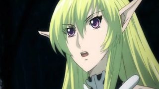 Busty anime Elf caught and poked by shemale hentai