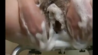Chick Masterbating Her Curly Vagina,Unshaved Pits, Priceless Nipps