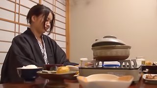 Bosomy Japanese milf lets her hubby fuck her twat doggystyle
