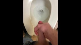 Quickie in the bathroom at work, almost caught