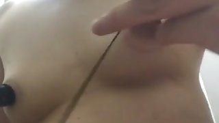 Pumped and then tied long nipples