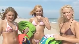 Three Bikini Babes Go Home For a Sexy Lesbian Threesome