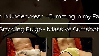 2 in 1 - Cum in Underwear - Cumming in my Pants - Cumshot Explosion