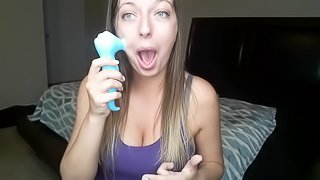 Testing Toys - Vibrating Dildo and Clitoral Sucking Vibrator