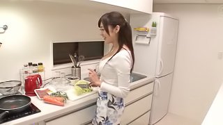 Fujii Arisa gets frisky with a fortunate fellow's erected prick