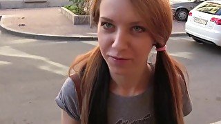 Pigtailed girl is good enough to pass the porn casting