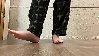 Barefoot Dirty Soles Walking with Toe Scrunching Foot Slapping ASMR