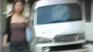 Boob sharking video of a lovely Japanese woman on the street