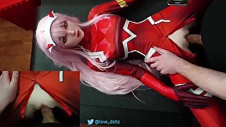 Fucking Zero Two from Darling in the Franxx petite sex doll