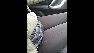 Step sister in Jeans took 3 Min to make step brother Cum in Front Car Seat