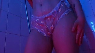 Wet and Messy Girl With Big Ass Ride Dick And Suck Dildo In A Shower - CyberlyCrush