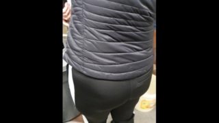 Step mom in black leggings seduce and fuck husband in front of daughter 