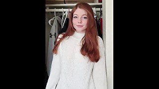 Innocent 19 year old redhead titty drop