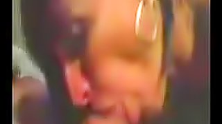 Teen girlfriend in sexy earrings sucks cock