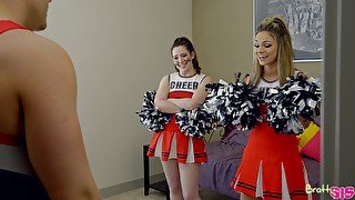 Horny cheerleader Ember Stone feels fantastic riding strong cock
