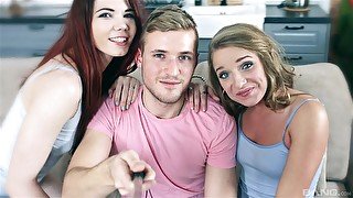 Lucky guy gets to be satisfied by Sofi Goldfinger and Lavana Lou