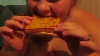 Amanda Fat Ass Eats 2 Grill Cheese Sandwhichs Making Her Fatter