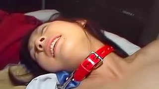 Hardcore Asian babe gets drilled in hairy pussy