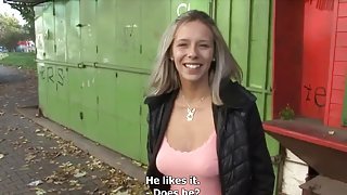 Classy breasty experienced woman gets fucked in amateur porn video in public