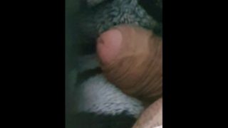 Step mom caught step son jerking off on the blanket 