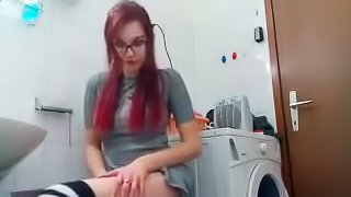 Pretty teenager masturbates wet pussy and reaching herself to orgasm