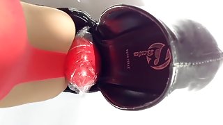 Crushing egg in my sexy high heels