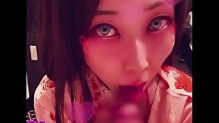 Beautiful Japanese Lady Loves Sex Exchanging Spits  Kimono / Yukata Cosplay  Short version